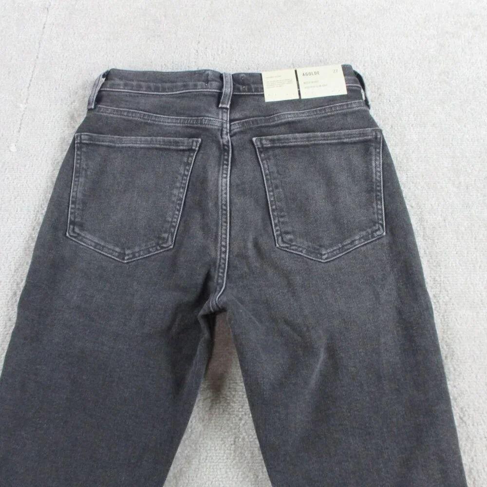 Agolde Jeans Womens 27 Black Denim Nico High Rise Slim Boot Hotline NWT $218 - Picture 5 of 15